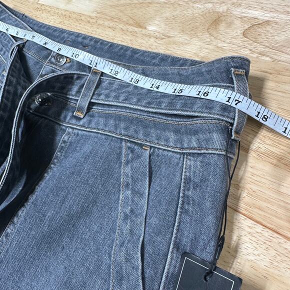 Veronica Beard Logan Straight Leg Jeans Tie Belt Extra High Rise Size 32 NWT - Picture 10 of 12